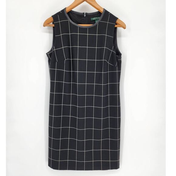 Lauren Ralph Lauren Black and White Plaid Sleeveless Shift Dress Women’s Size 6 - Picture 2 of 9
